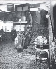 The grand stairway in Echo Moutain House